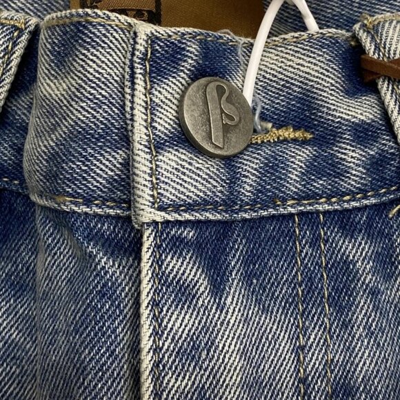 Birth Of Royal Child Men's Distressed Jeans Blue Size S – Chain Ink Print & Fray - Picture 9 of 11